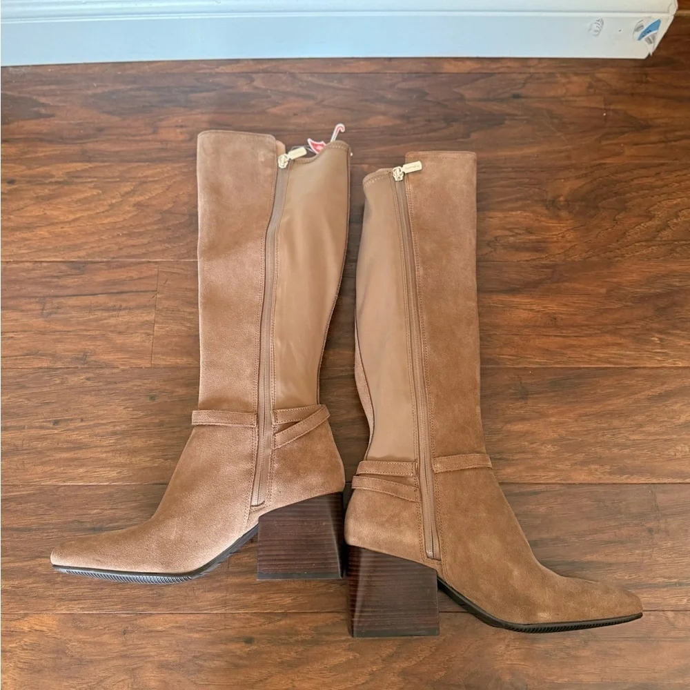 NWT Blondo Twyla Tan Heeled Knee-High waterproof Boots-Size 9 - Picture 2 of 14
